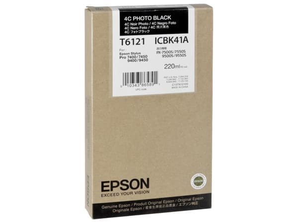 Epson T6121 - 220 ml - foto-svart - original - bläckpatron - för Stylus Pro 7400, Pro 7450, Pro 9400, Pro 9450
