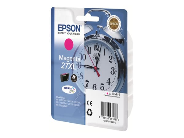 Epson SGLPCKMAGENTA DURABRITEULTRAIN 27XL Blekkpatron I RS BLISTER PAK INN (C13T27134010)