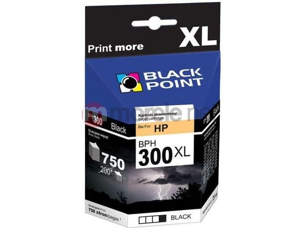 Black Point BPH300XLBK, Väriainepohjainen muste, 21 ml, 850 sivua