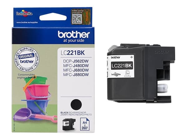 Brother LC221BK - Svart - original - blekkpatron - for Brother DCP-J562DW, MFC-J480DW, MFC-J680DW, MFC-J880DW