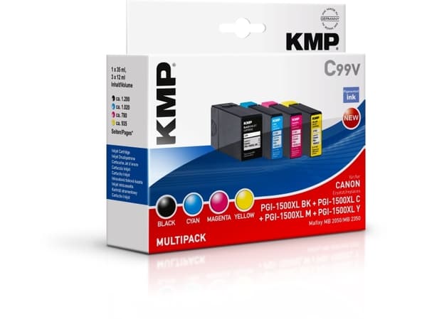 KMP C99V, Sort, Cyan, Fiolblå, Gult, 35 ml, 12 ml, 1200 sider, 1020 sider, Multipakke