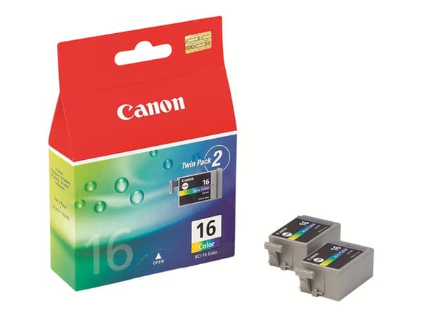 Canon BCI-16 - 2-pack - gul, cyan, magenta - original - blekkbeholder - for i90; PIXMA iP90, iP90v, mini220; Canon SELPHY CP500, DS700, DS810