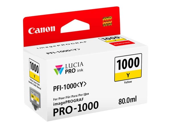 Canon PFI-1000 Y - 80 ml - gul - original - bläcktank - för imagePROGRAF PRO-1000