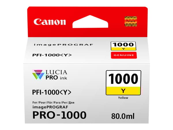 Canon PFI-1000 Y - 80 ml - gul - original - bläcktank - för imagePROGRAF PRO-1000