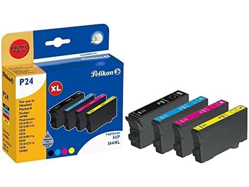 Peach Combi-Pack - 4-pack - svart, gul, cyan, magenta - kompatibel - gjenfabrikert - blekkpatron (alternativ for: HP 364XL) - for HP Deskjet 35XX; Ph