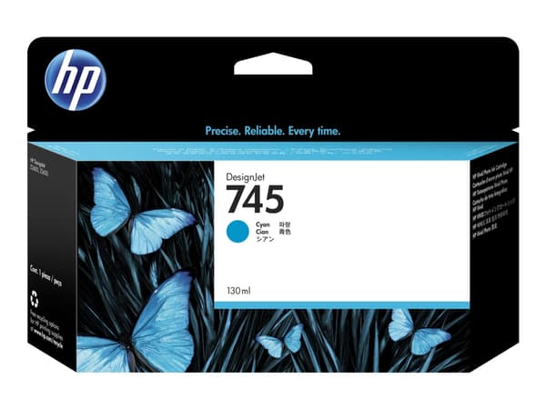 HP 745 130-ml DesignJet Cyan Ink Cartridge