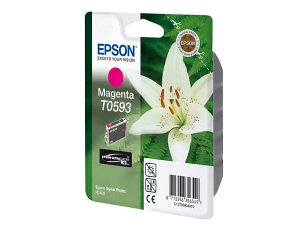 Epson T0593 - 13 ml - magenta - original - blister - blekkpatron - for Stylus Photo R2400