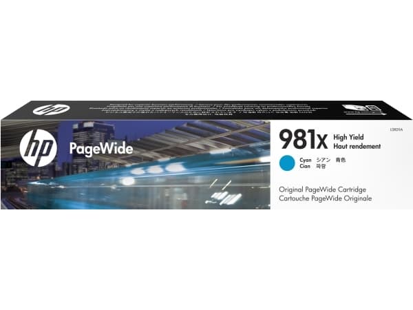 HP 981X riittoisa syaani alkuperäinen PageWide -kasetti, Korkea (XL) värintuotto, Väriainepohjainen muste, 116 ml, 10000 sivua, 1 kpl