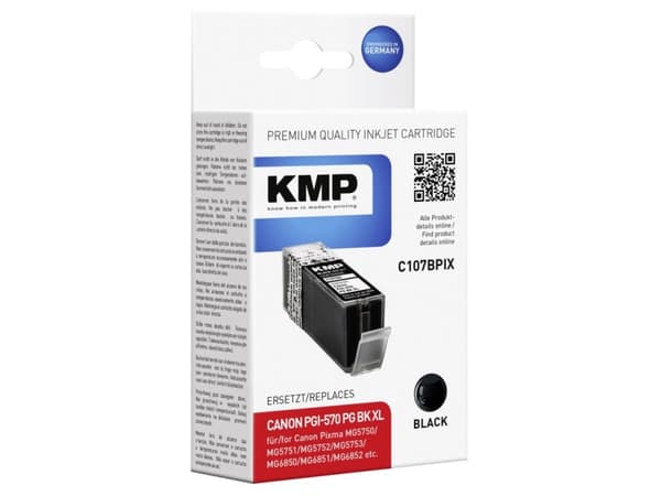 KMP C107BPIX - 22 ml - Høy ytelse - svart - kompatibel - blekkpatron (alternativ for: Canon 0318C001, Canon PGI-570PGBKXL) - for Canon PIXMA MG5751,