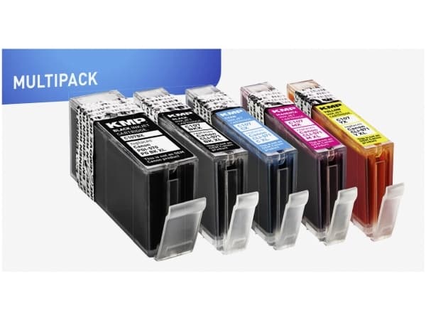 KMP MULTIPACK C107BKXV - 5-pack - Høy ytelse - svart, gul, cyan, magenta - kompatibel - blekkpatron (alternativ for: Canon 0318C001, Canon 0331C001,
