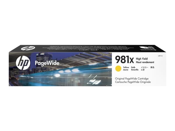 HP 981X riittoisa keltainen alkuperäinen PageWide -kasetti, Korkea (XL) värintuotto, Väriainepohjainen muste, 114 ml, 10000 sivua, 1 kpl