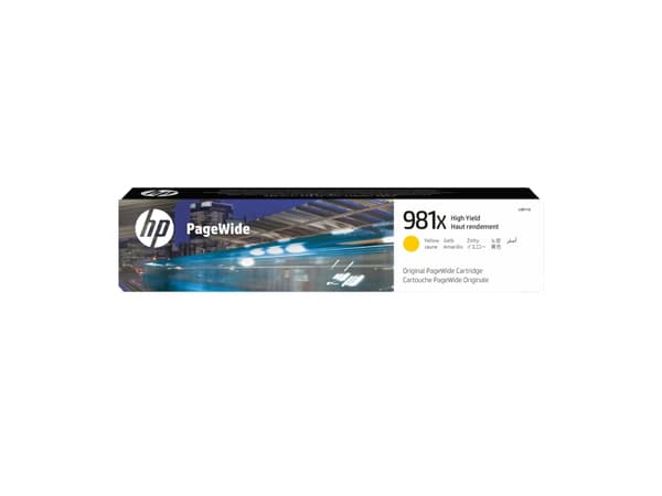 HP 981X riittoisa keltainen alkuperäinen PageWide -kasetti, Korkea (XL) värintuotto, Väriainepohjainen muste, 114 ml, 10000 sivua, 1 kpl