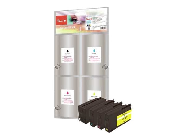 Peach Spar Pack - 4-pack - XL Capacity - svart, gul, cyan, magenta - kompatibel - blekkpatron (alternativ for: HP 950XL, HP 951XL) - for HP Officejet