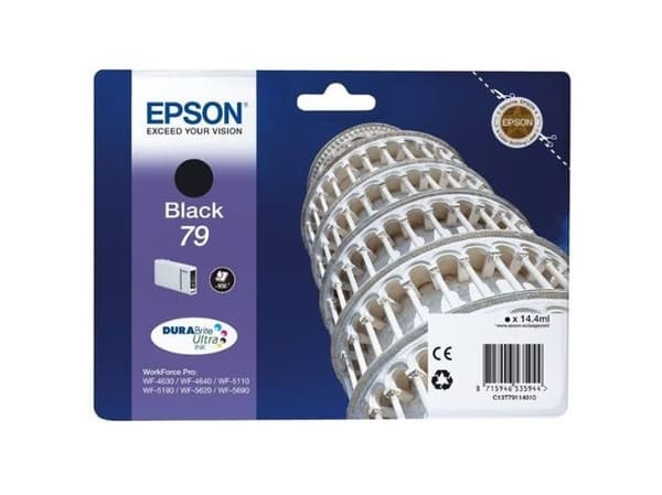 Epson 79 - 14.4 ml - svart - original - blekkpatron - for WorkForce Pro WF-4630DWF, WF-4640DTWF, WF-5110DW, WF-5190DW, WF-5620DWF, WF-5690DWF