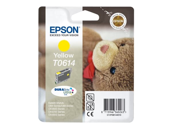 Epson Teddybear Singlepack Yellow T0614 DURABrite Ultra Ink