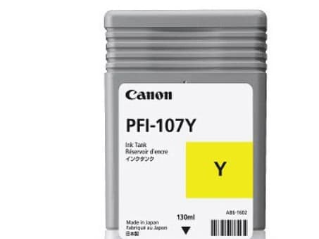 Canon PFI-107 Y - 130 ml - gul - original - bläcktank - för imagePROGRAF iPF670, iPF680, iPF685, iPF770, iPF780, iPF785