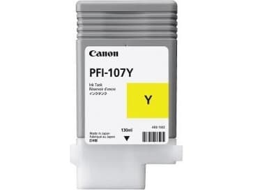 Canon PFI-107 Y - 130 ml - gul - original - bläcktank - för imagePROGRAF iPF670, iPF680, iPF685, iPF770, iPF780, iPF785