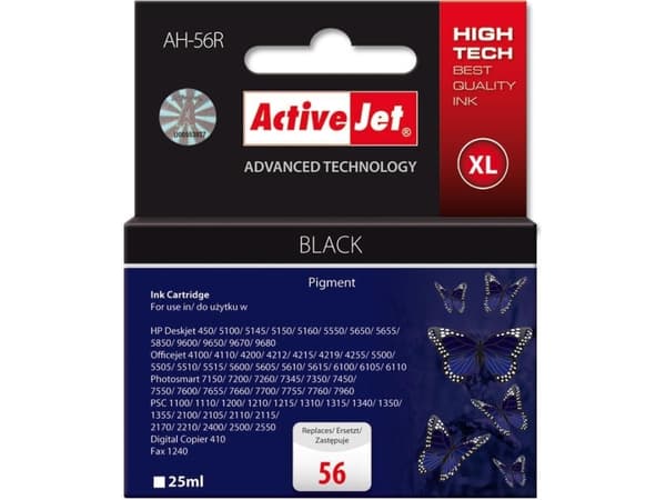 Activejet AH-56R, Korkea (XL) värintuotto, Väriainepohjainen muste, 25 ml, 1 kpl, Kertapakkaus