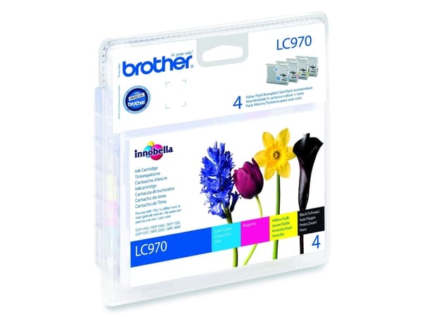 Brother LC-970, 350 sider, 300 sider, 4 stk, multipakke