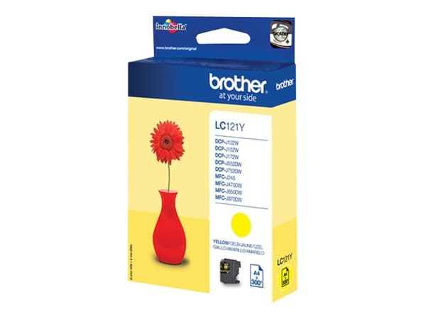 Brother LC121Y - Gul - original - blekkpatron - for Brother DCP-J100, J105, J132, J152, J552, J752, MFC-J245, J470, J650, J870