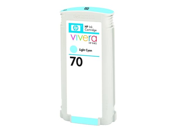 HP 70 - 130 ml - lys cyan - original - DesignJet - blekkpatron - for DesignJet HD Pro MFP, T120, Z2100, Z3100, Z3100ps, Z3200, Z3200ps, Z5200, Z5400