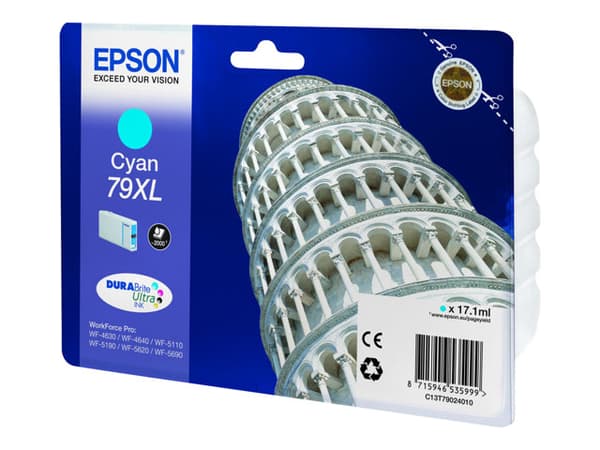 Epson 79XL - 17.1 ml - XL - cyan - original - blekkpatron - for WorkForce Pro WF-4630DWF, WF-4640DTWF, WF-5110DW, WF-5190DW, WF-5620DWF, WF-5690DWF
