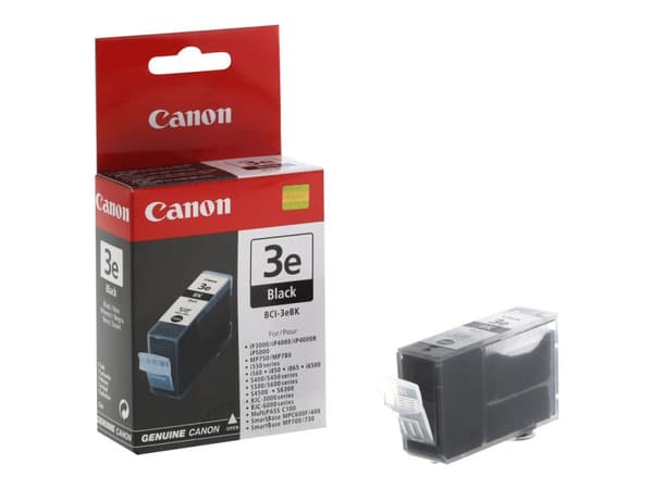 Canon BCI-3eBK - Svart - original - blekkbeholder - for i450; MultiPASS C755; PIXMA IP3000, IP4000, iP5000, MP750, MP760, MP780; S400, 450, 530