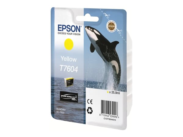 Epson T7604 - 26 ml - gul - original - blister - blekkpatron - for SureColor P600, SC-P600