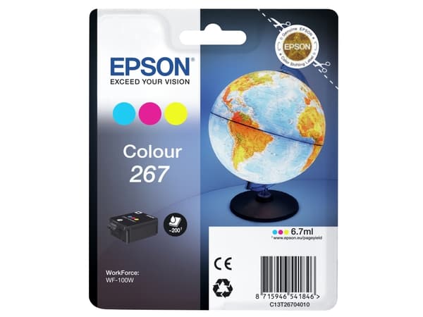 Epson 267 - 7 ml - gul, cyan, magenta - original - bläckpatron - för WorkForce WF-100W