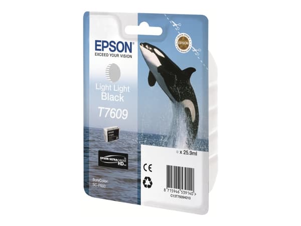 Epson T7609 - 26 ml - lysesvart - original - blister - blekkpatron - for SureColor P600, SC-P600