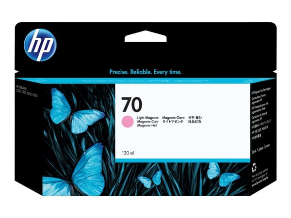 HP 70 - 130 ml - ljus magenta - original - DesignJet - bläckpatron - för DesignJet HD Pro MFP, T120, Z2100, Z3100, Z3100ps, Z3200, Z3200ps, Z5200, Z5