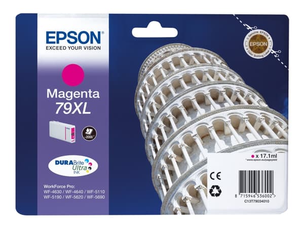 Epson Tower of Pisa Singlepack Magenta 79XL DURABrite Ultra Ink