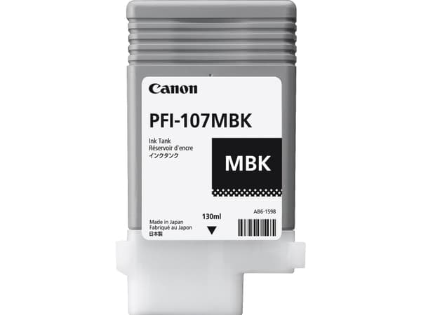 Canon PFI-107 MBK - 130 ml - matt svart - original - blekktank - for imagePROGRAF iPF670, iPF680, iPF685, iPF770, iPF780, iPF785