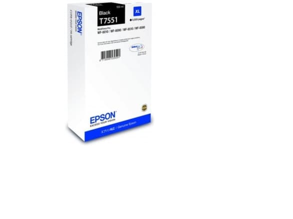 Epson T7551 - 100 ml - XL-storlek - svart - original - bläckpatron - för WorkForce Pro WF-8010, WF-8090, WF-8090 D3TWC, WF-8510, WF-8590, WF-8590 D3T