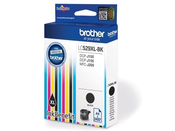 Brother LC529XL-BK - Superlång livslängd - svart - original - bläckpatron - för Brother DCP-J100, DCP-J105, DCP-J200