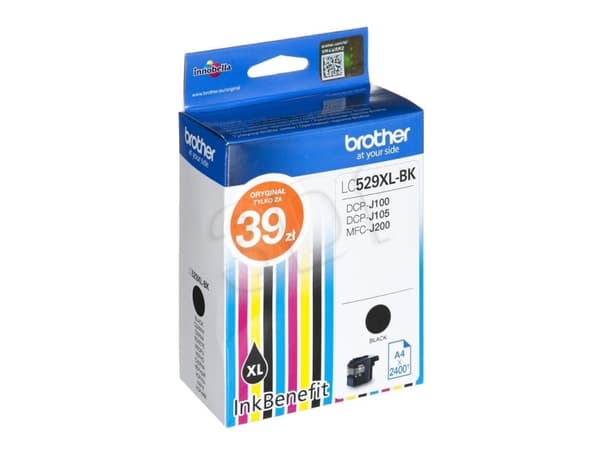 Brother LC529XL-BK - Superlång livslängd - svart - original - bläckpatron - för Brother DCP-J100, DCP-J105, DCP-J200