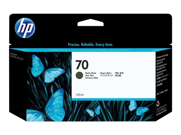HP 70 - 130 ml - matt svart - original - DesignJet - blekkpatron - for DesignJet HD Pro MFP, T120, Z2100, Z3100, Z3100ps, Z3200, Z3200ps, Z5200, Z540
