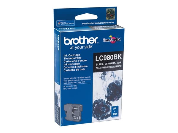 Brother LC980BK - Svart - original - blekkpatron - for Brother DCP-145, 163, 167, 193, 195, 197, 365, 373, 375, 377, MFC-250, 255, 290, 295, 297