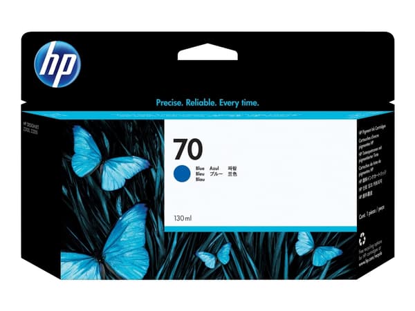 HP 70 - 130 ml - blå - original - DesignJet - bläckpatron - för DesignJet HD Pro MFP, T120, Z2100, Z3100, Z3100ps, Z3200, Z3200ps, Z5200, Z5400