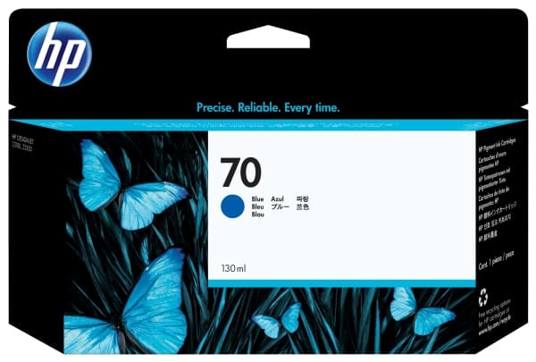 HP 70 - 130 ml - blå - original - DesignJet - bläckpatron - för DesignJet HD Pro MFP, T120, Z2100, Z3100, Z3100ps, Z3200, Z3200ps, Z5200, Z5400