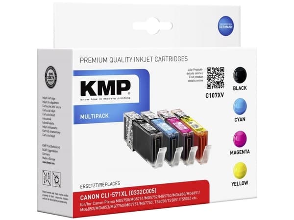 KMP C107XV, Høyt (XL) utbytte, Sort, Cyan, Fiolblå, Gult, 11 ml, 11 ml, 4425 sider, Multipakke