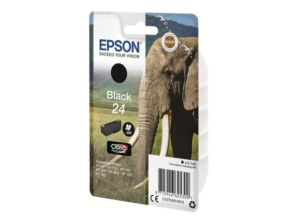 Epson Elephant Singlepack Black 24 Claria Photo HD Ink