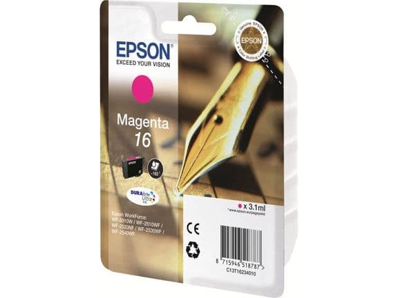 Epson 16 - 3.1 ml - magenta - original - blekkpatron - for WorkForce WF-2010, 2510, 2520, 2530, 2540, 2630, 2650, 2660, 2750, 2760
