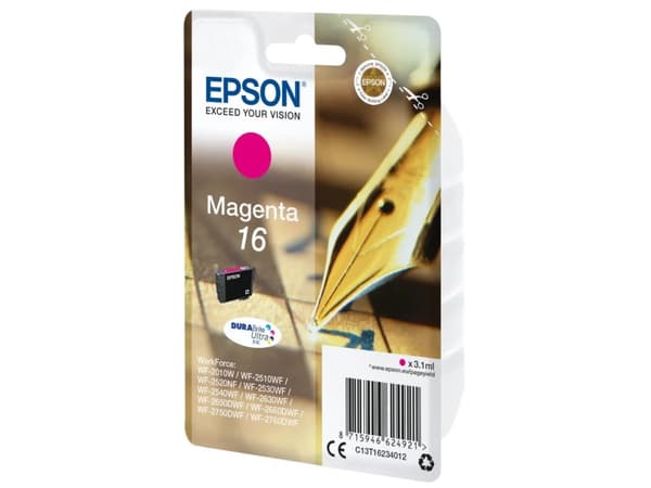 Epson 16 - 3.1 ml - magenta - original - blekkpatron - for WorkForce WF-2010, 2510, 2520, 2530, 2540, 2630, 2650, 2660, 2750, 2760