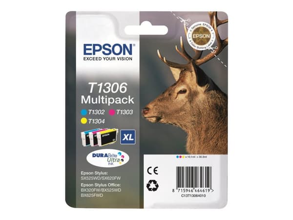 Epson Stag Flerpack 3 färger T1306 DURABrite Ultra-bläck