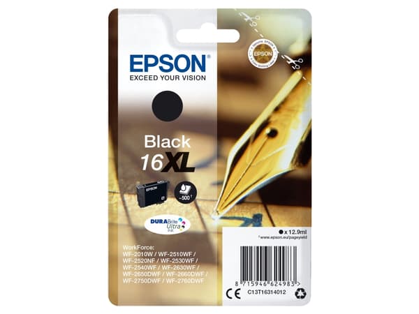 Bläckpatron epson 16xl 500 sidor svart