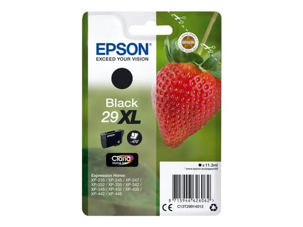 Epson Strawberry Singlepack Black 29XL Claria Home Ink