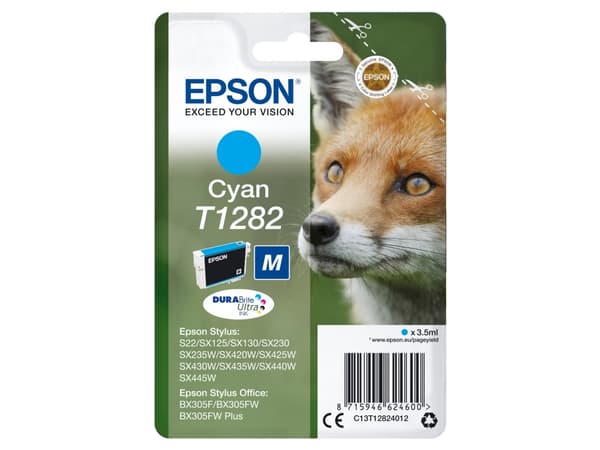 Epson Fox Singlepack Cyan T1282 DURABrite Ultra Ink
