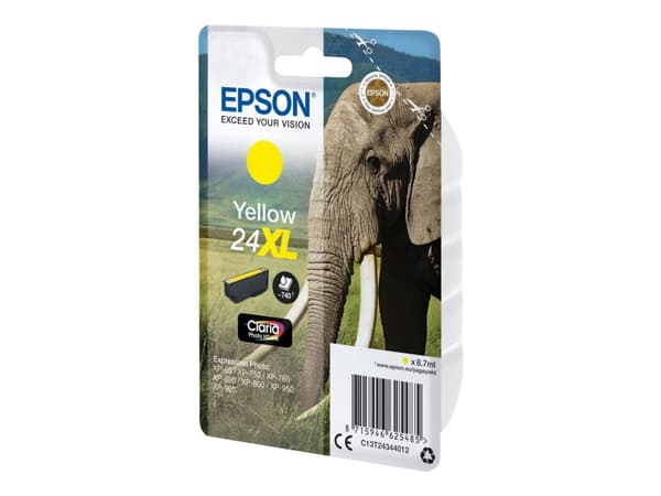 Epson Elephant Singlepack Yellow 24XL Claria Photo HD Ink