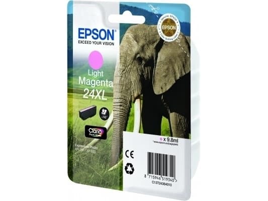 Epson Elephant Singlepack Light Magenta 24XL Claria Photo HD Ink